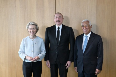 Ilham Aliyev találkozott az Európai Tanács és az Európai Bizottság elnökével Tiranában