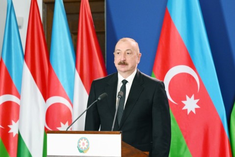 lham Aliyev azeri elnök és Orbán Viktor miniszterelnök közös sajtónyilatkozatot tartottak Budapesten