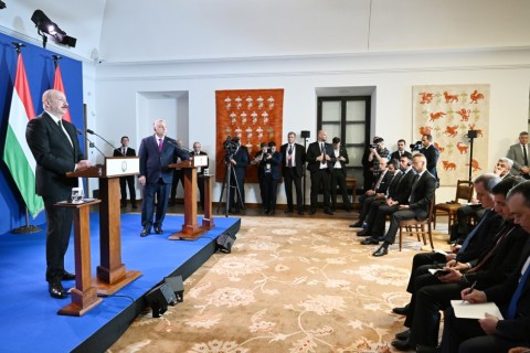 lham Aliyev azeri elnök és Orbán Viktor miniszterelnök közös sajtónyilatkozatot tartottak Budapesten