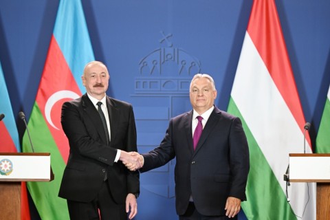 lham Aliyev azeri elnök és Orbán Viktor miniszterelnök közös sajtónyilatkozatot tartottak Budapesten
