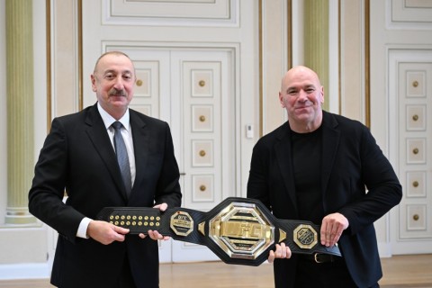 Ilham Aliyev elnök fogadta a UFC elnökét