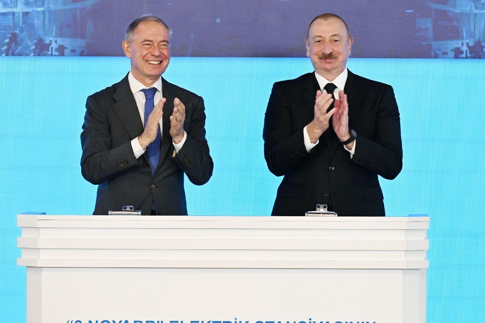 Ilham Aliyev azeri elnök részt vett a „November 8. Erőmű" ünnepélyes megnyitóján