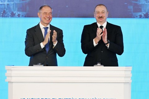 Ilham Aliyev azeri elnök részt vett a „November 8. Erőmű" ünnepélyes megnyitóján