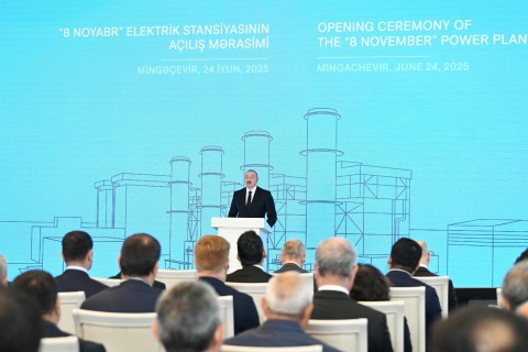 Ilham Aliyev azeri elnök részt vett a „November 8. Erőmű" ünnepélyes megnyitóján