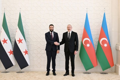 Ilham Aliyev elnök megbeszélést folytatott Szíria átmeneti elnökével